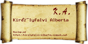 Királyfalvi Alberta névjegykártya